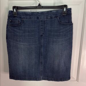 S.C.& CO Denim Slip On Stretch Blue Pencil Skirt with Pockets